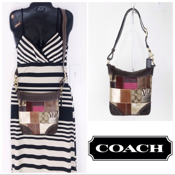 Coach Handbags - Coach Holiday Patchwork Convertible Shoulder Bag